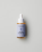 MÁDARA Organic Skincare bakuchiol oil A3366 face oil product photo on plain background.
