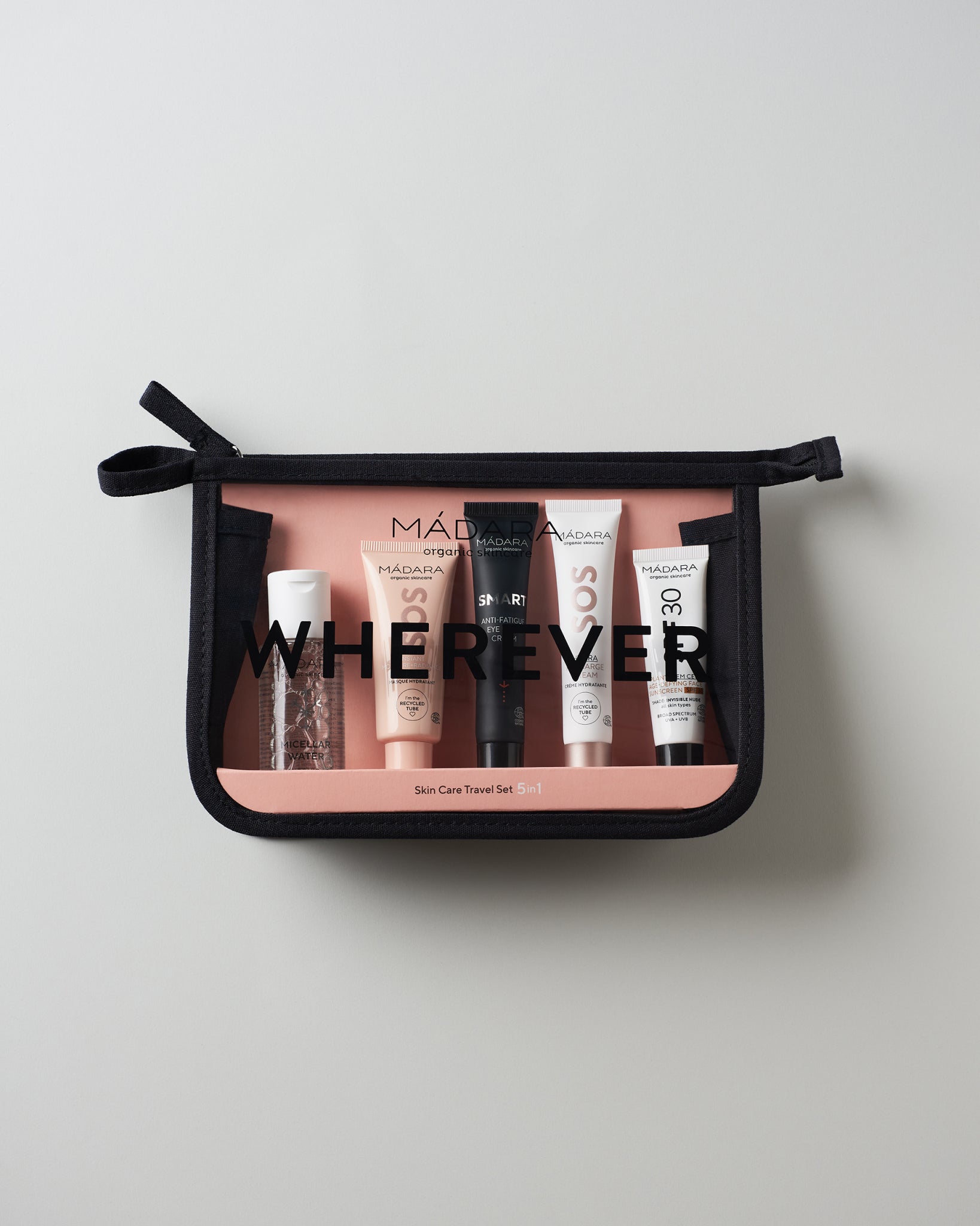 MÁDARA Organic Skincare wherever skin care travel 5 in 1 A0028 product photo on plain background.