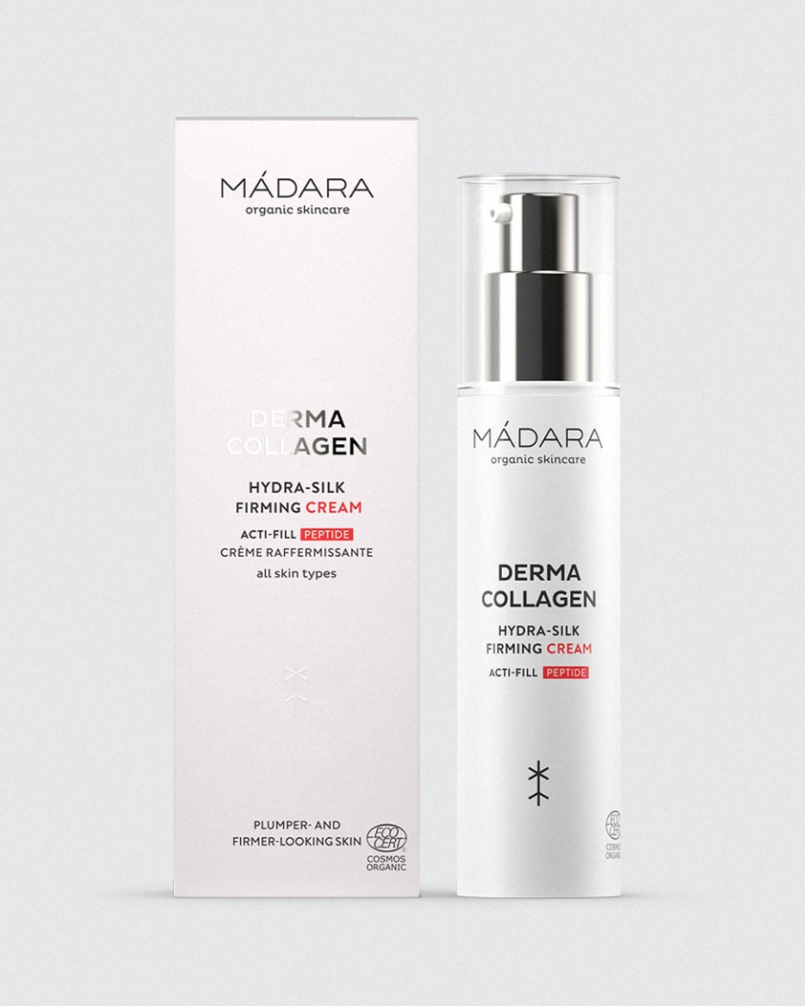 MÁDARA Organic Skincare derma collagen day cream 50ml A3051 face cream product photo on plain background.