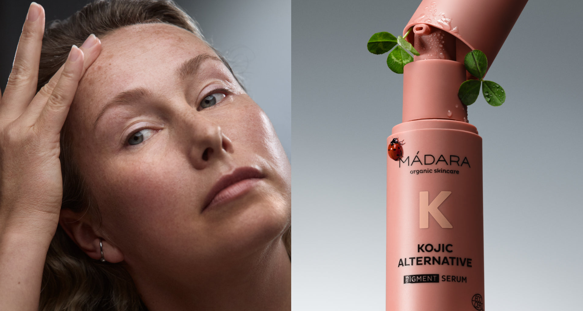 MÁDARA Organic SkincareHomepage banner desktop 1 product photo on plain background.
