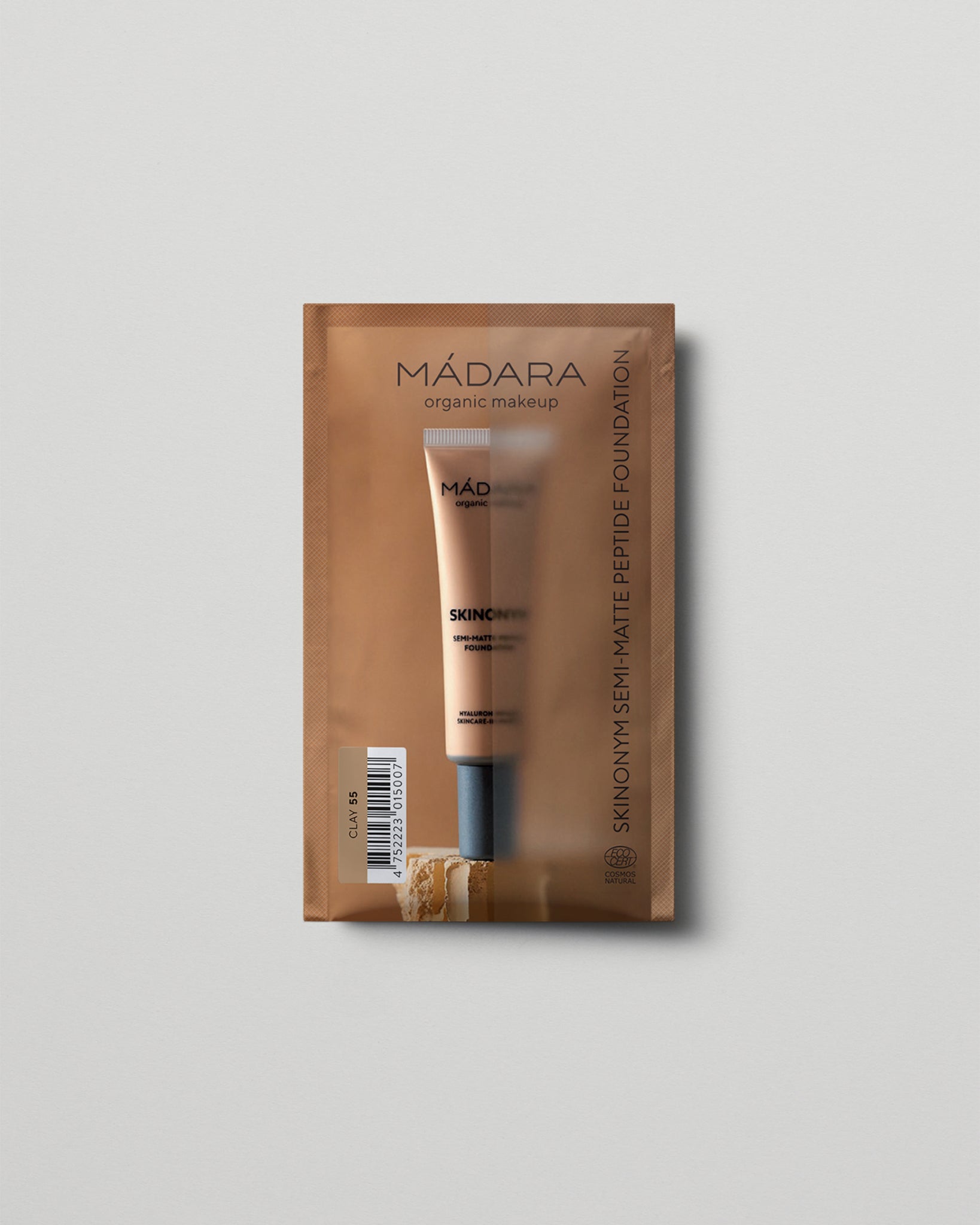 MÁDARA Organic Skincare semi matte peptide foundation clay 2ml SC6090 2 foundation product photo on plain background.